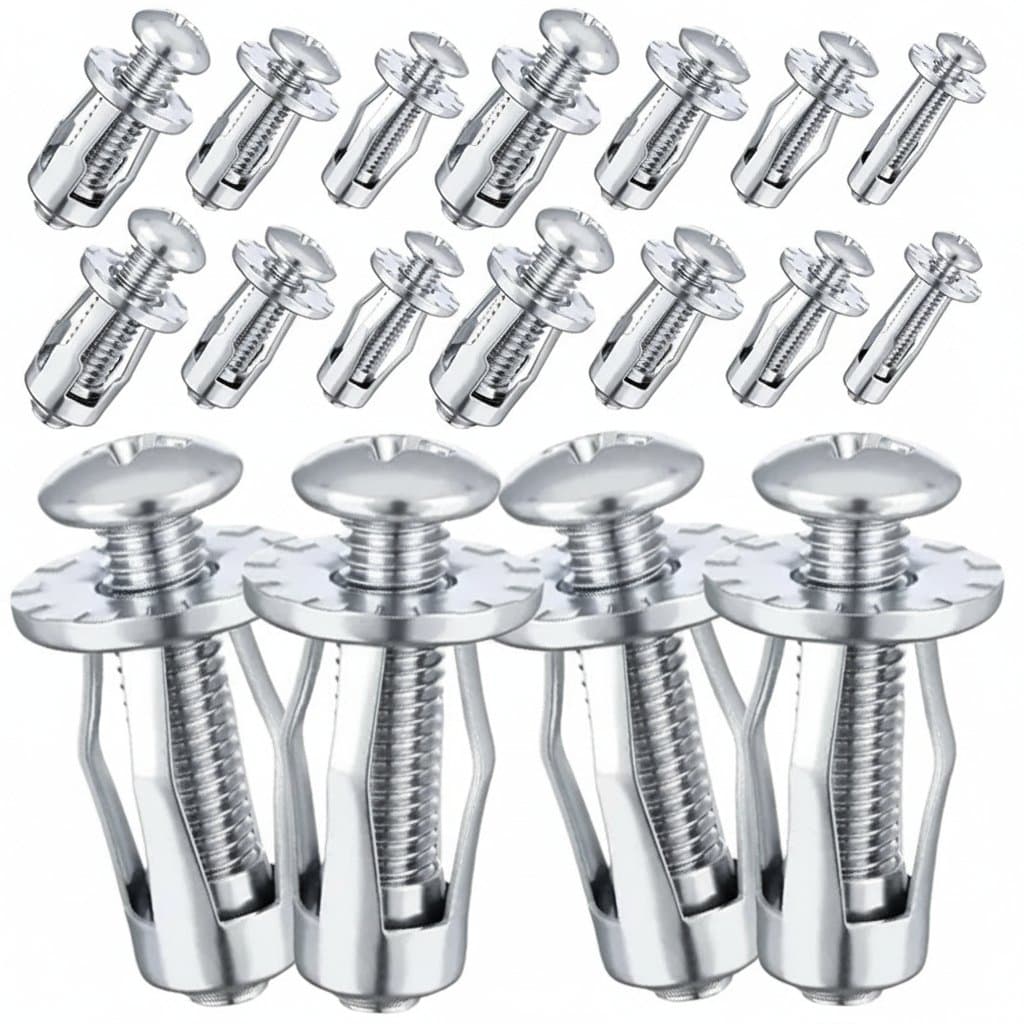M4-M8 license plate bolt kit with petal-shaped rivet nuts, panel clamp lock jack nuts, and metal rivetnut accessories in quantities from 4 to 40 pieces.
