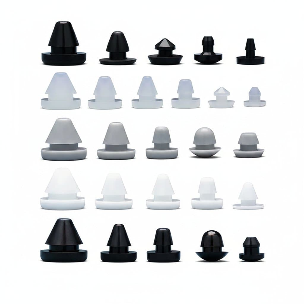 Silicone T-Plug Stoppers | High-Temperature & Sound-Dampening Seals | Flexible Black & White Caps