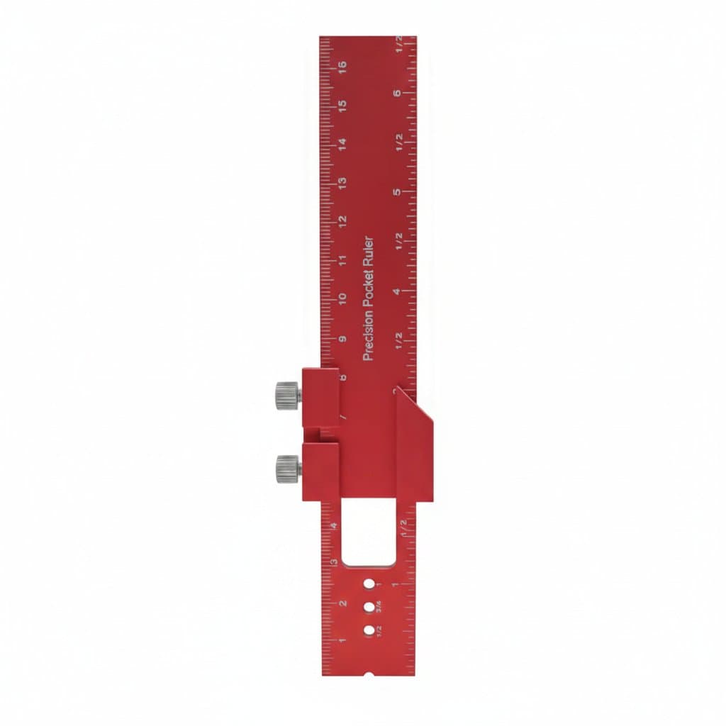 T-Slide Pocket Ruler | Dual Imperial & Metric Marking Tool for Precision Carpentry