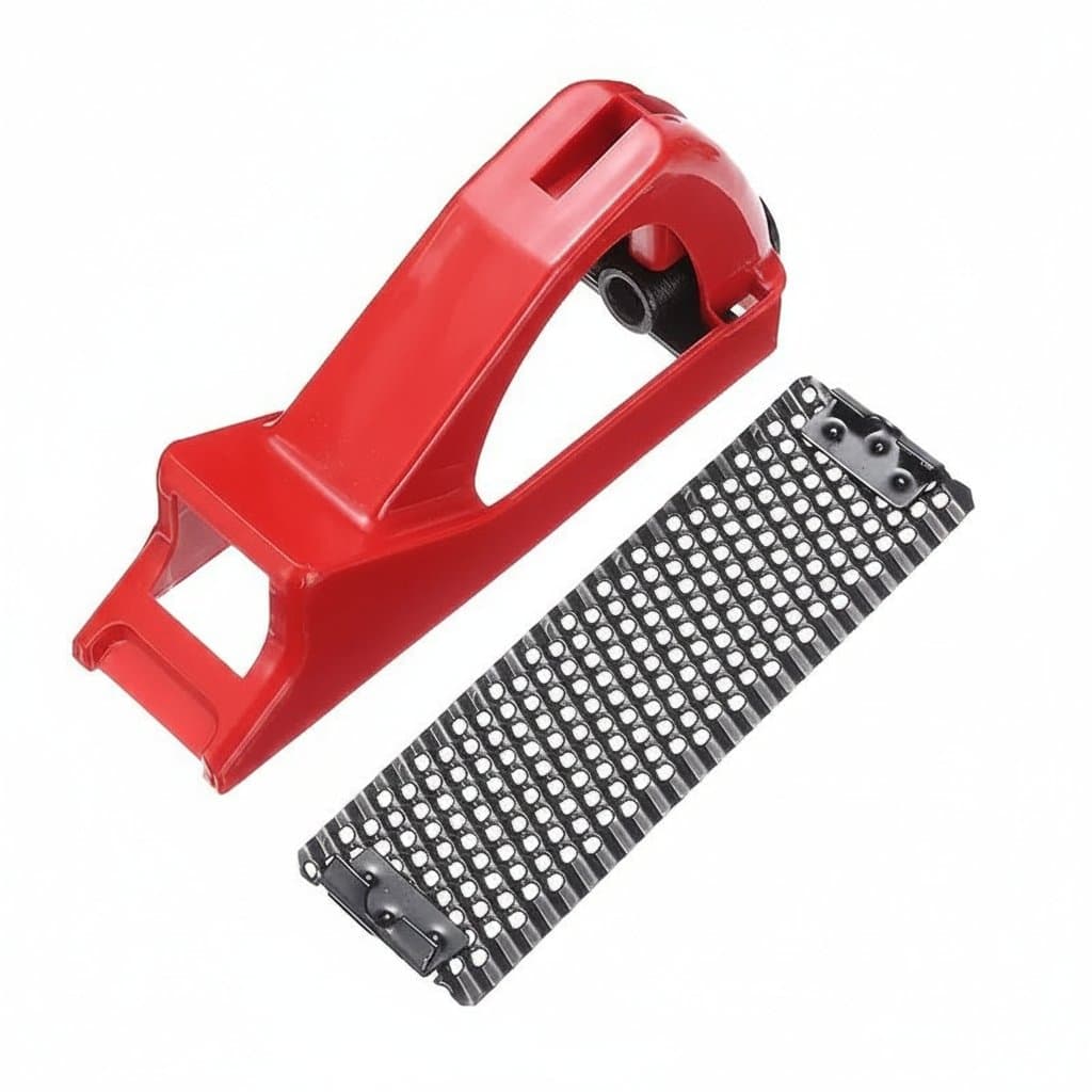 Professional gypsum board planer and drywall rasp for smoothing edges, featuring a comfortable grip and durable abrasive surface.