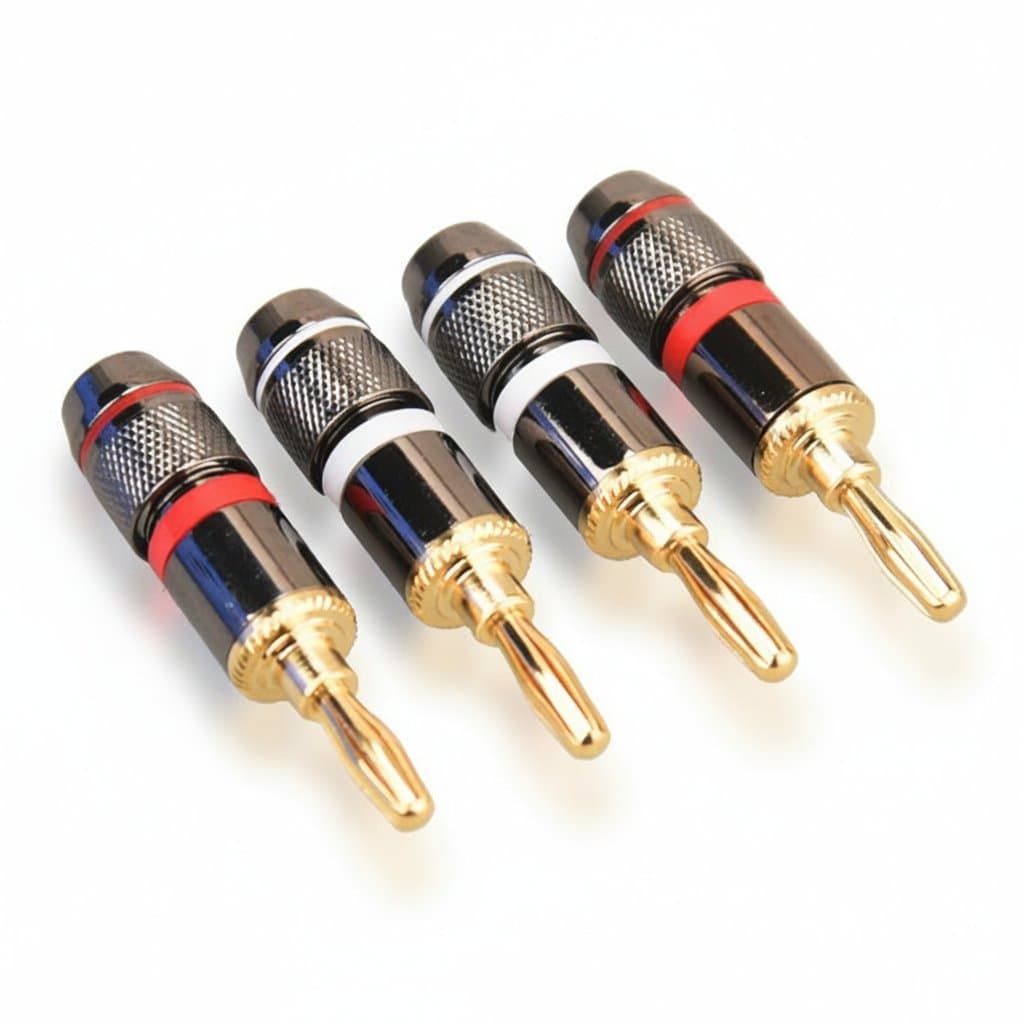 4mm Banana Plugs | 4-Piece Gold-Plated Pure Copper Set | High-Fidelity Audio Connectors - Image 1
