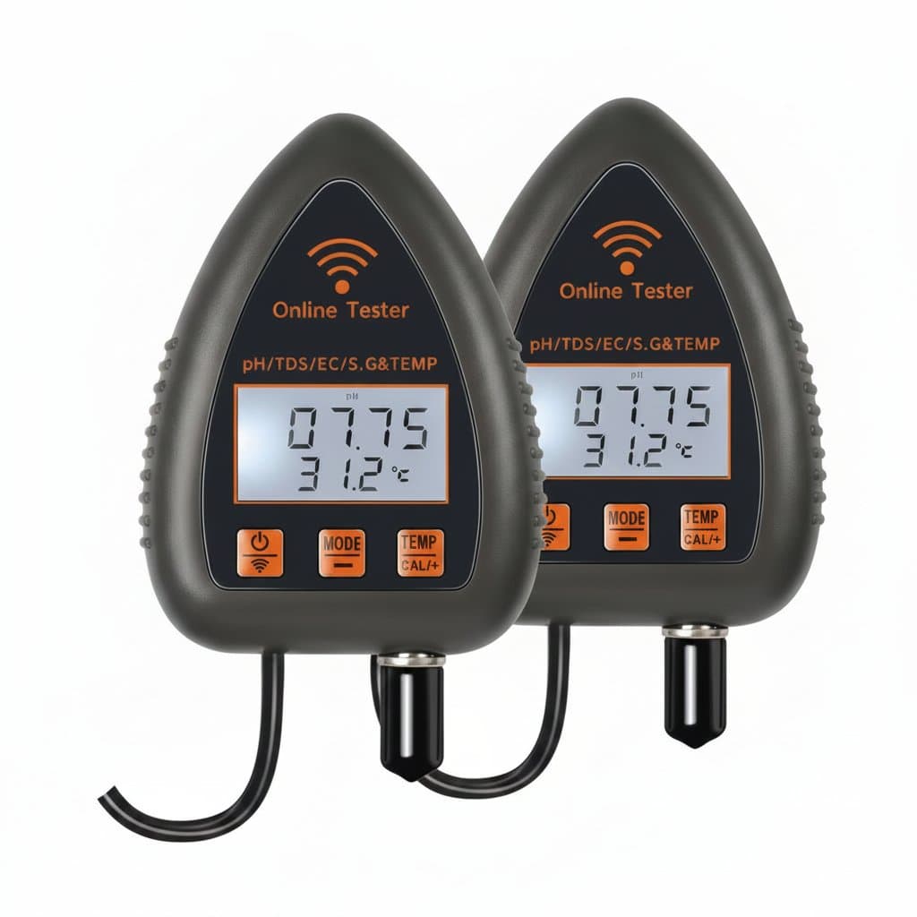 Bluetooth pH Meter | 5-in-1 Water Quality Tester | TDS, Temp, EC, SG, Salinity Analyzer - Professional Grade Tool
