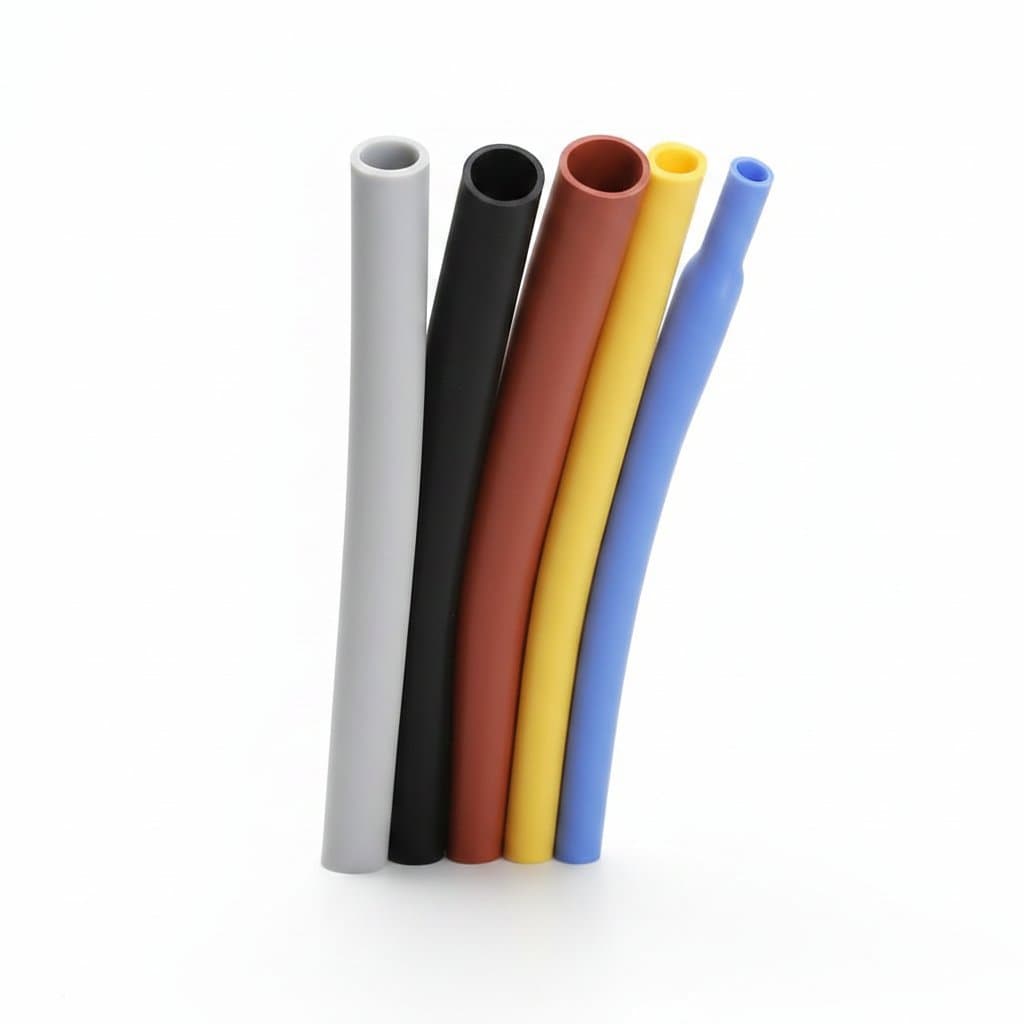 Premium 1.7:1 ratio silicone heat shrink tubing for wire insulation, flexible and heat-resistant for DIY electrical projects.