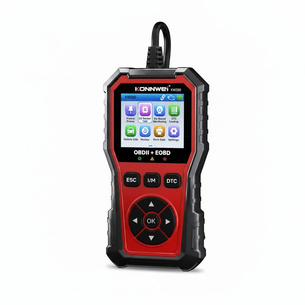2026 KONNWEI KW330 Car OBD2 Diagnosis Tool, a fault scanner and engine battery tester with DTC lookup.