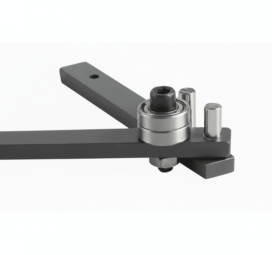 Steel Bender tool for creating custom hooks and brackets from copper, iron, or steel bar, shown with finished braided basket and camp light bracket.