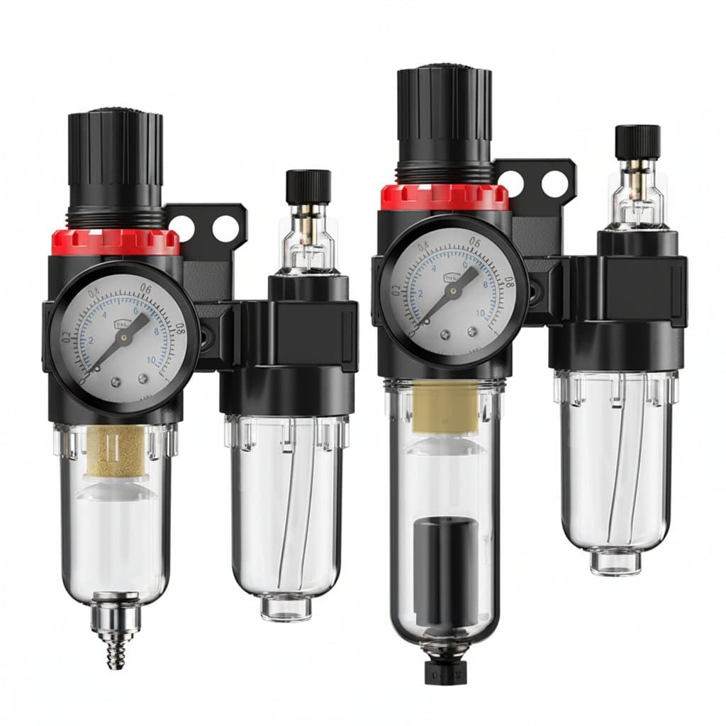 AFC2000 G1/4 air compressor filter regulator with pressure gauge and oil water separator for pneumatic systems.