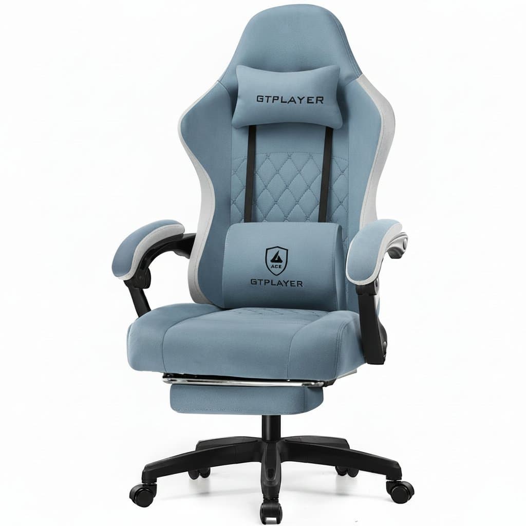 Gaming Sessel | Stoffoberfläche & Federsitzkissen | Schreibtischstuhl mit Armlehnen