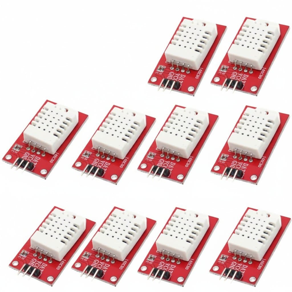 AM2302 DHT22 digital temperature and humidity sensor module for Arduino, featuring a white plastic casing with precise environmental sensing.