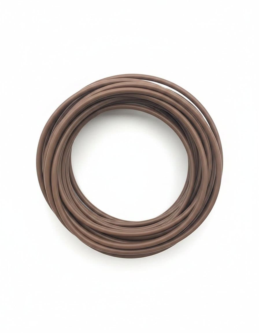 Solid brown FKM sealing strip, a high-performance oil-resistant fluorine rubber round strip for hydraulic and pneumatic systems.
