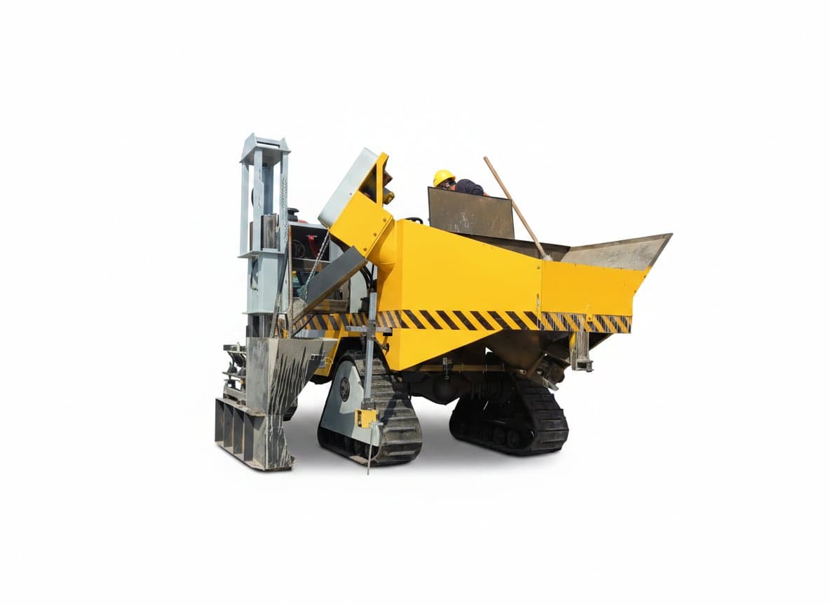 Automatic road concrete kerb making machine for sale, producing precise pavement curbs on a construction site.