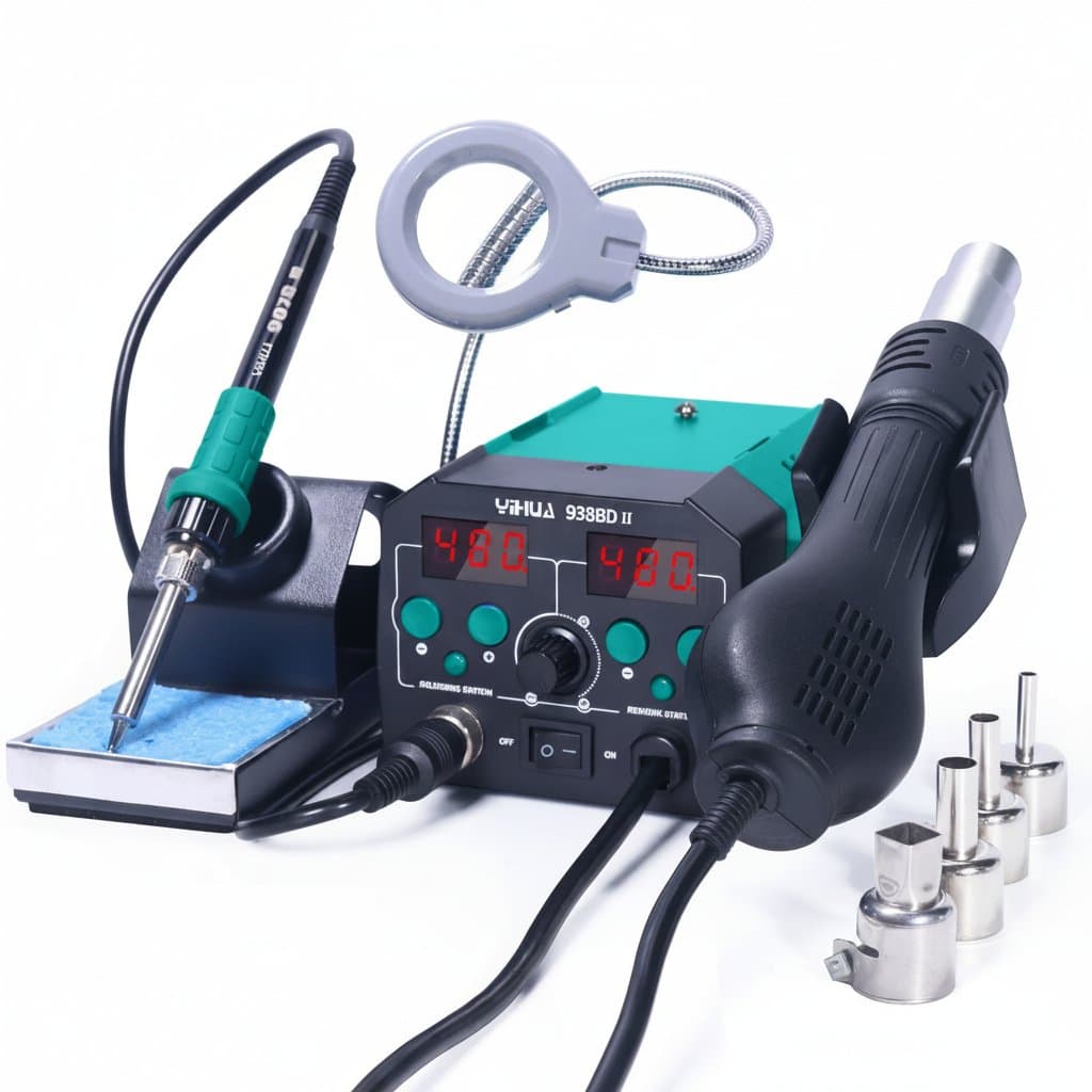 Hot Air Rework Station | 740W Soldering Iron | LED Lamp