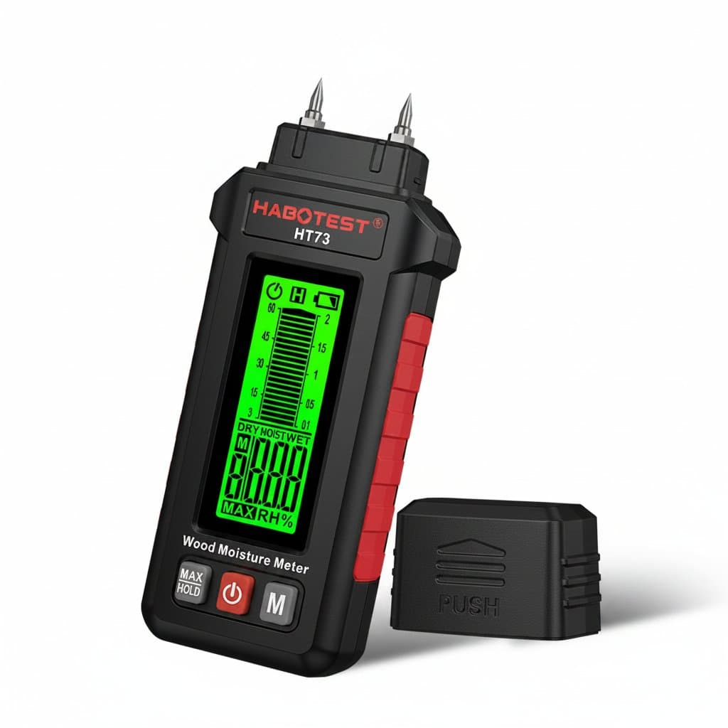 Moisture Meter | Digital Analyzer for Wood, Concrete & Paper | Portable Multifunction Tester