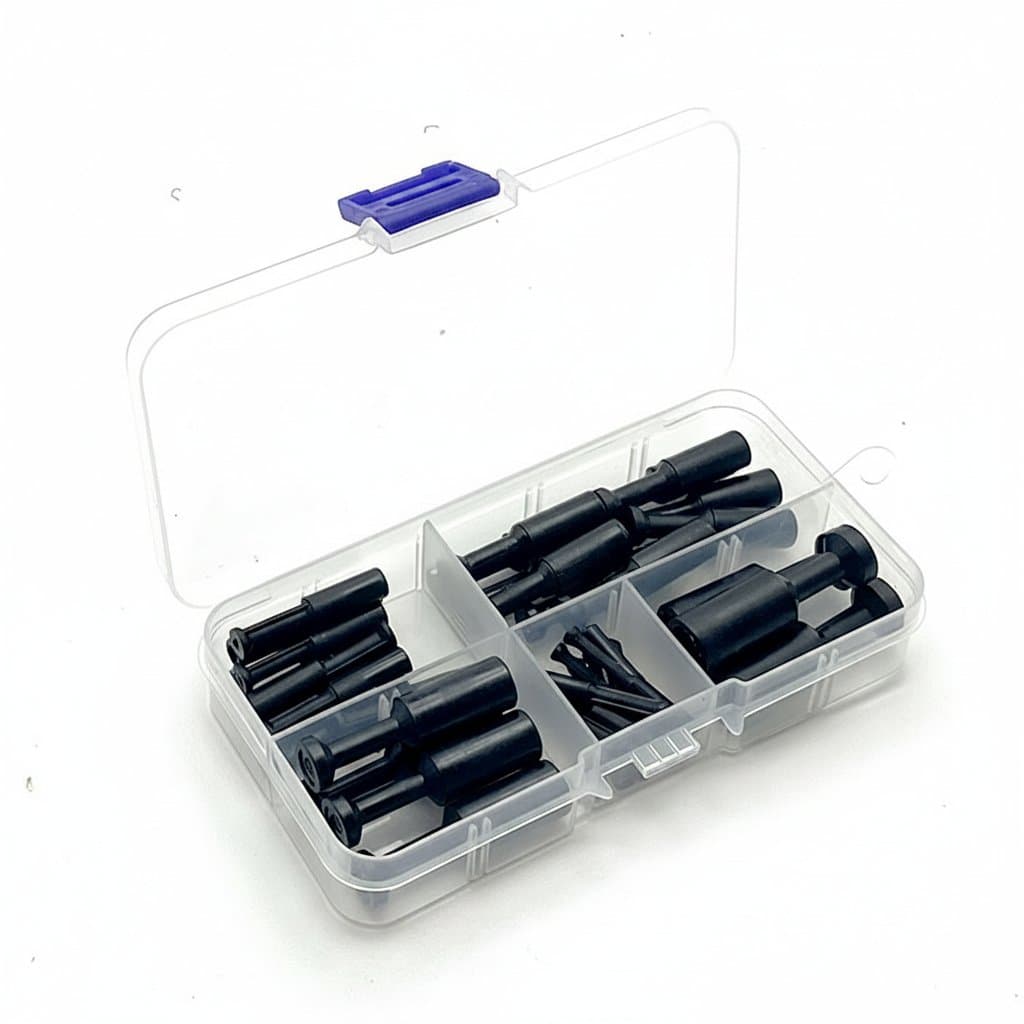 37PCS Pneumatic Plug Fittings Kit with 4mm to 12mm nylon blanking caps for quick push-fit tube sealing and dustproof protection.