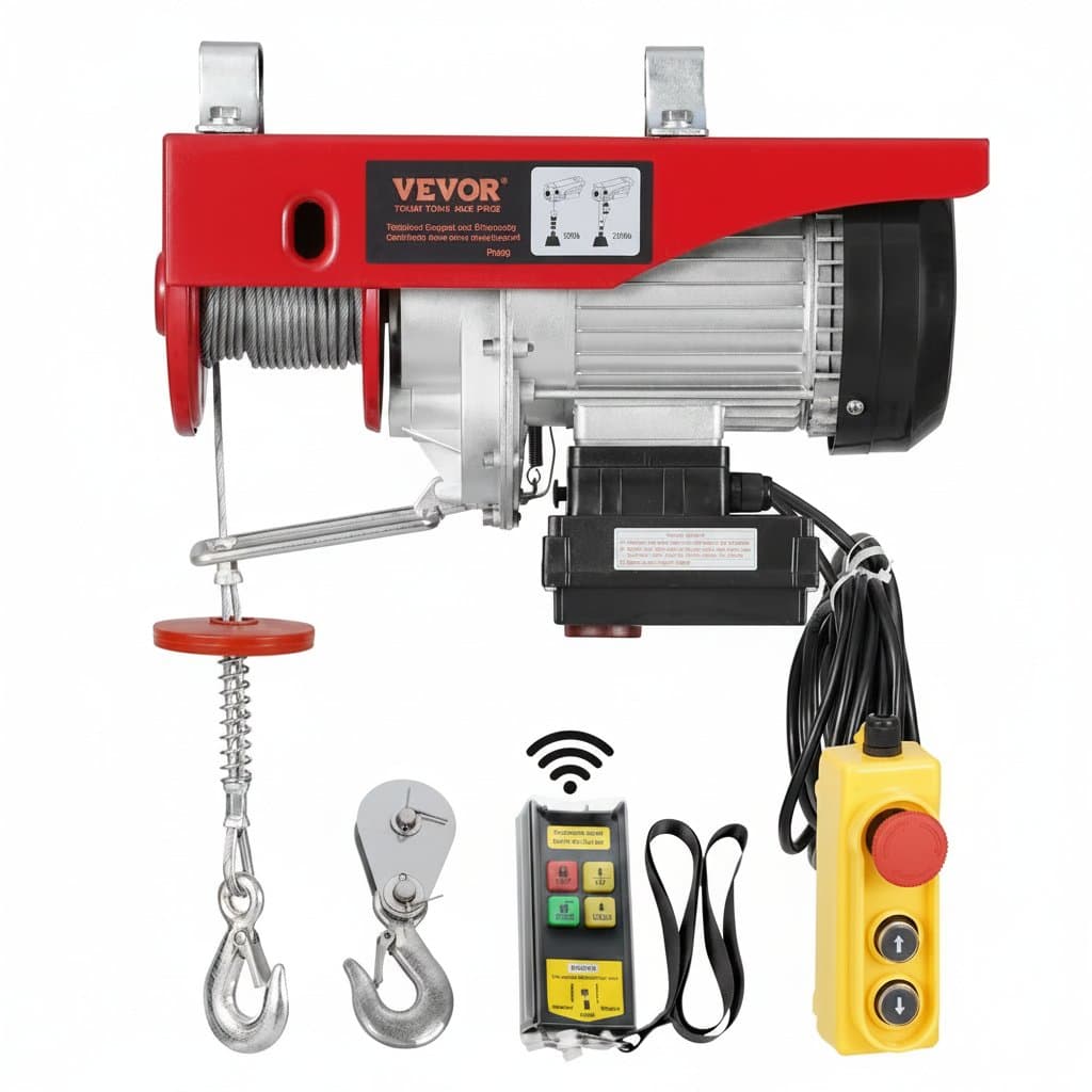 1320 lb Electric Hoist | 328 ft Wireless Remote & 40 ft Lift | Industrial Winch Crane