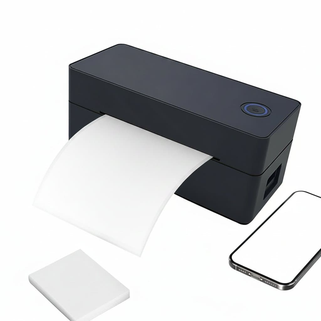 Bluetooth Thermal Label Printer, front view.