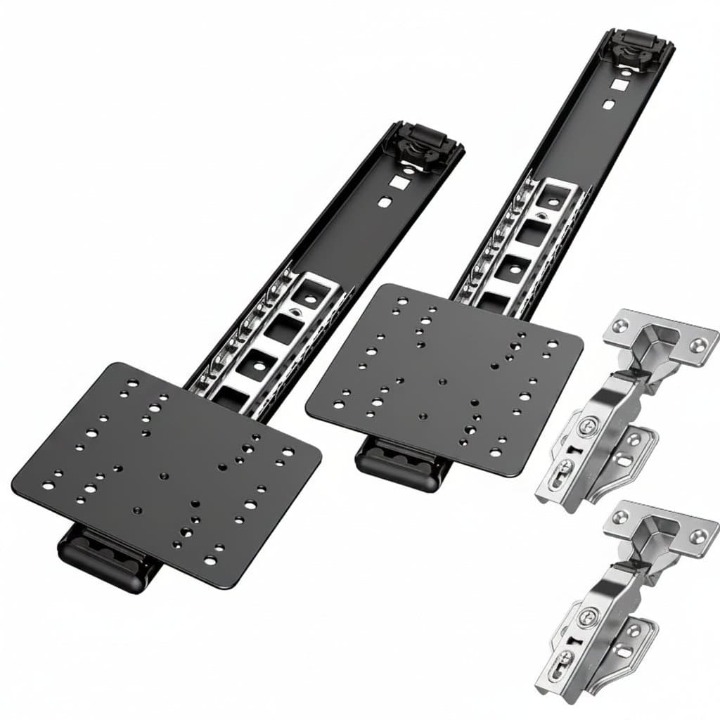 Premium 12-inch hidden pocket door hardware slides with soft-close mechanism and electroplated steel ball bearings for cabinets and wardrobes.