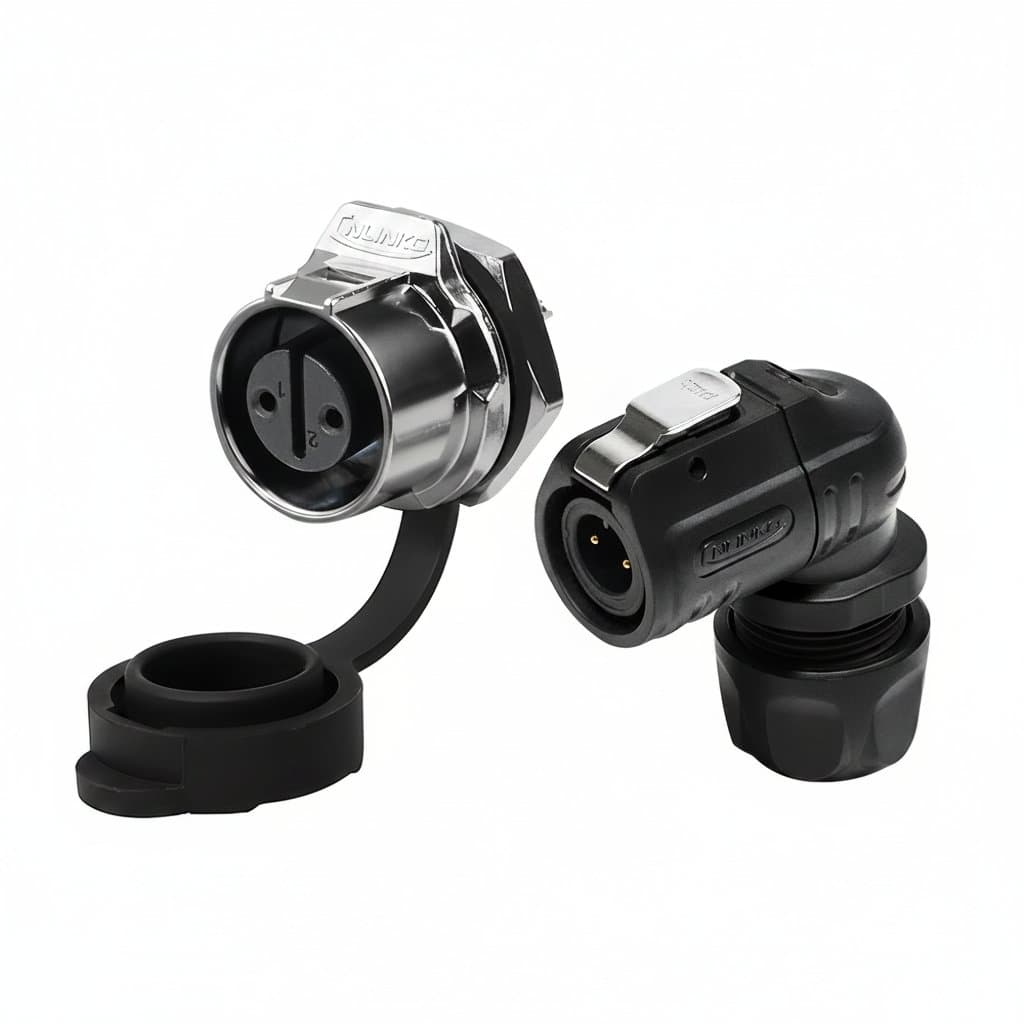 Waterproof 90-Degree LP12 Connector | Modular Industrial Electrical Fitting - Image 1