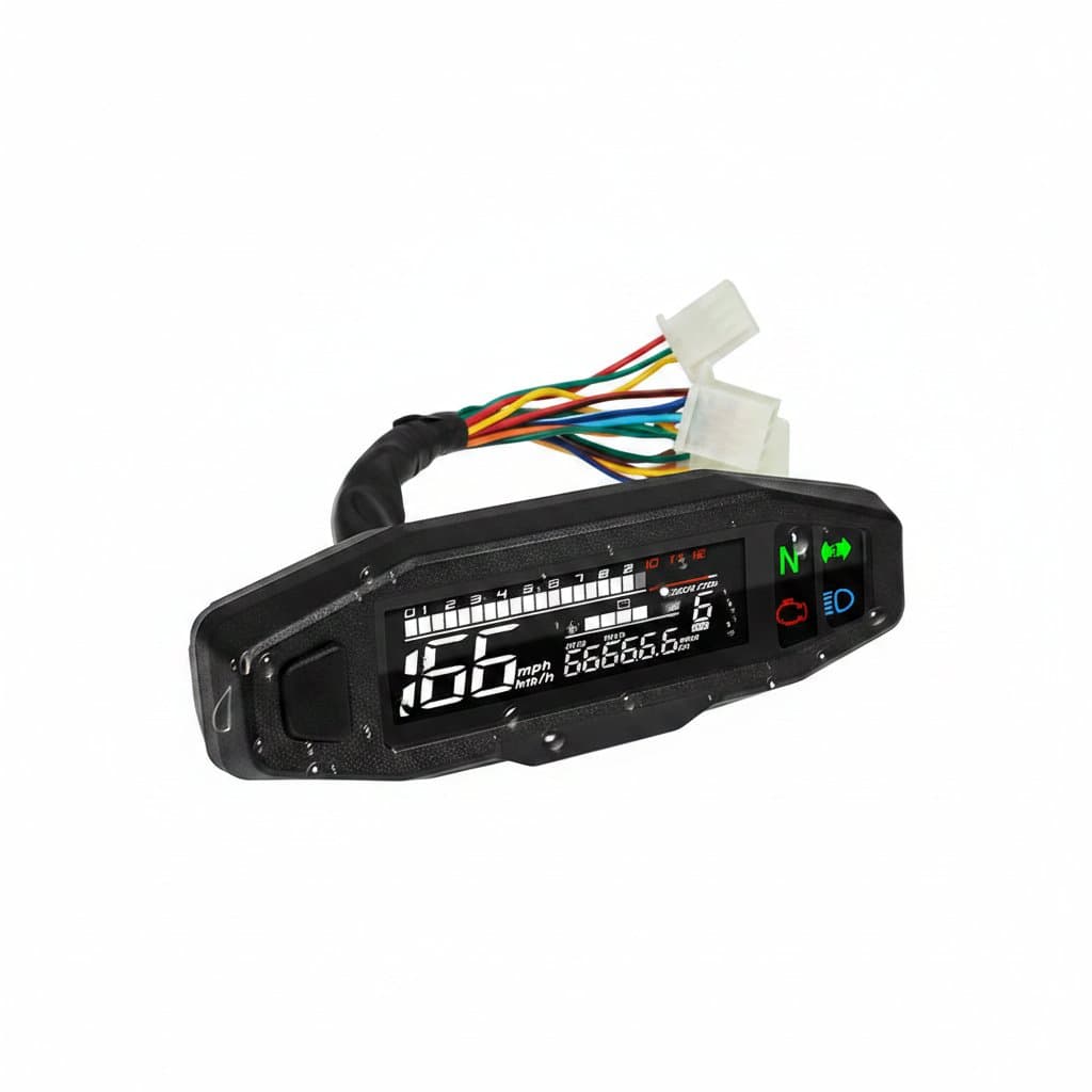 Motorcycle Speedometer | Digital LED Tachometer Display | Universal Y-Bracket Mount - Professional Grade Tool