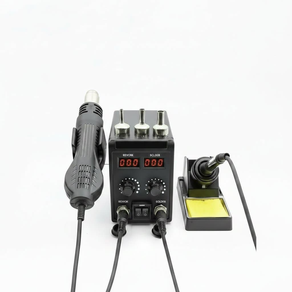 JCD 750W Soldering Station with hot air gun and digital display for SMD rework and precision electronics soldering