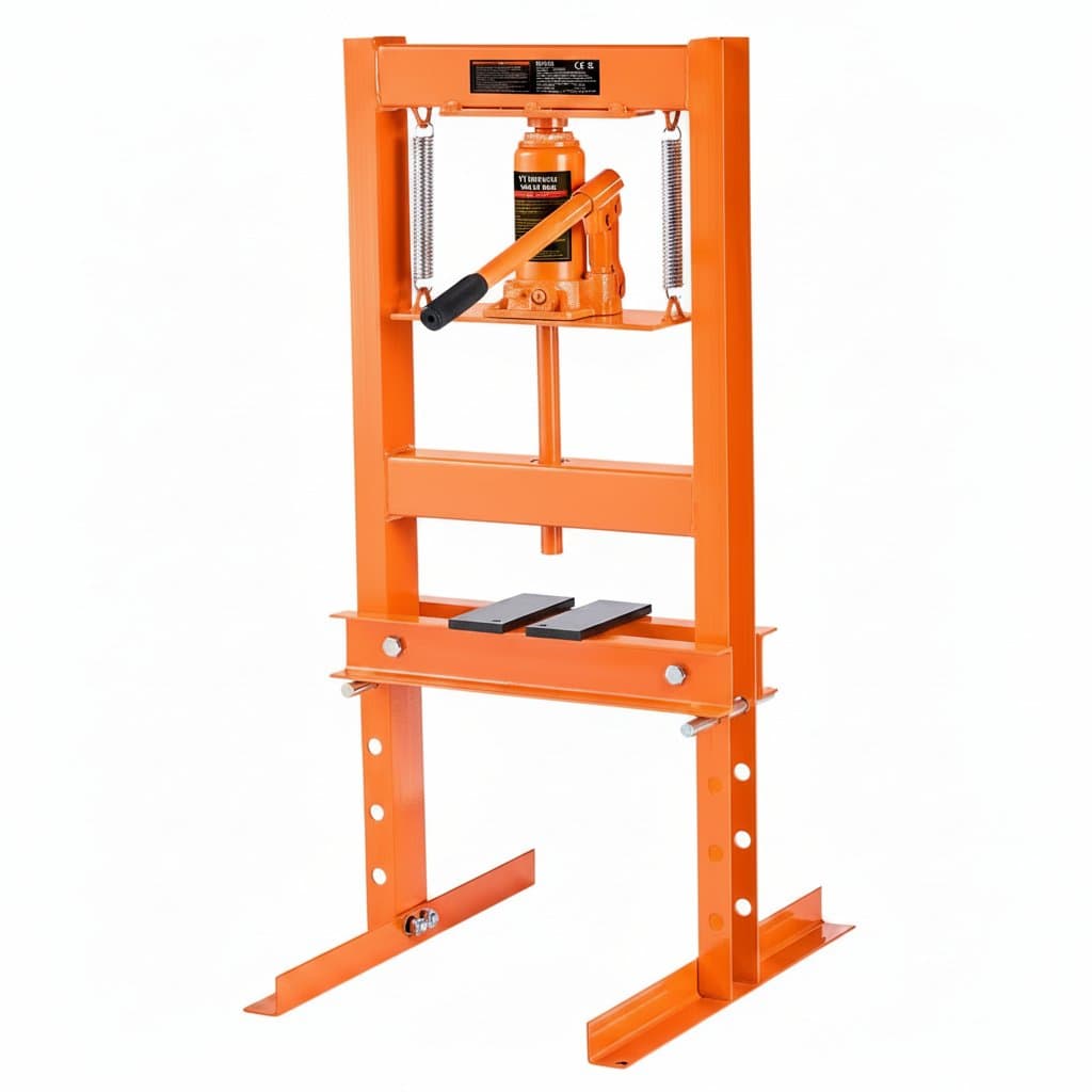 6-Ton H-Frame Hydraulic Shop Press | Heavy-Duty Workshop & Garage Floor Press with Steel Plates