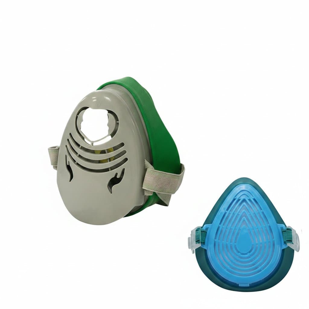 Dustproof half mask respirator with self-priming filters, ideal for spray painting, house decoration, and grinding dust protection.