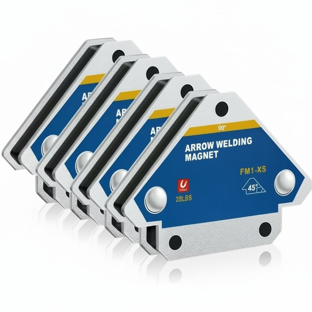 Magnetic Welding Fixer set with 45, 90, and 135-degree angle magnets for precise weld positioning and ferrite locator tools.