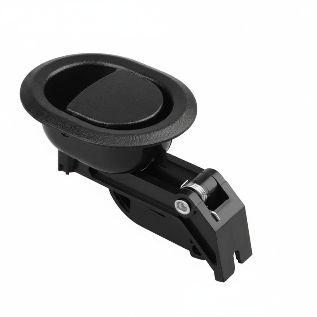 Universal black recliner release pull handle for replacing couch release levers, a functional furniture accessory.