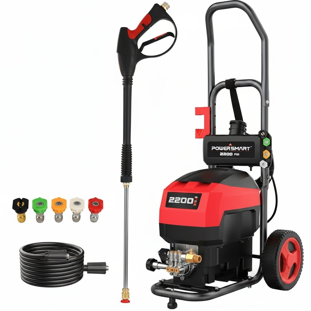High-performance electric pressure washer with 1.8 GPM flow rate and 4000 PSI maximum pressure for efficient outdoor cleaning tasks.
