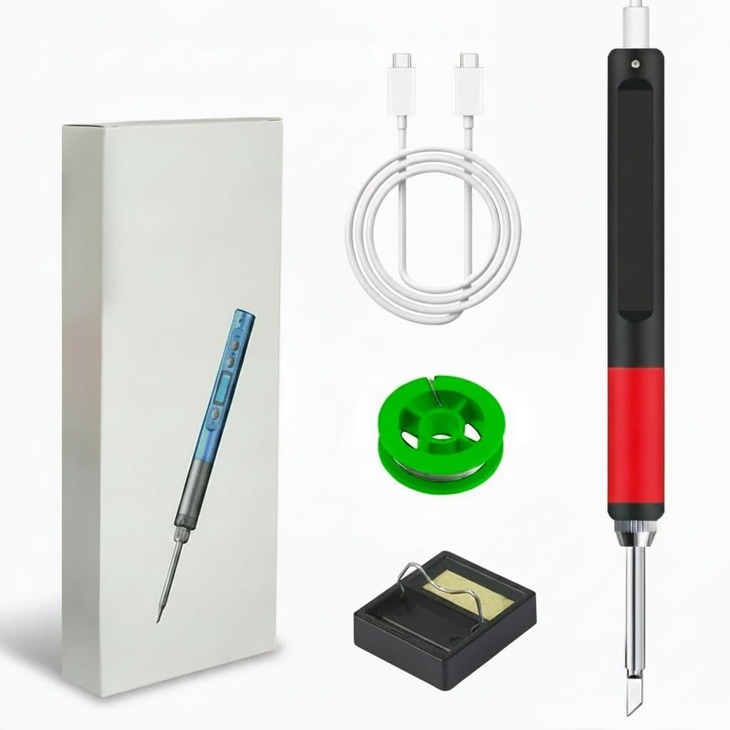 T12 USB Soldering Iron Kit | Digital Temp Control 180-500℃ | Mini Smart Welding Tool