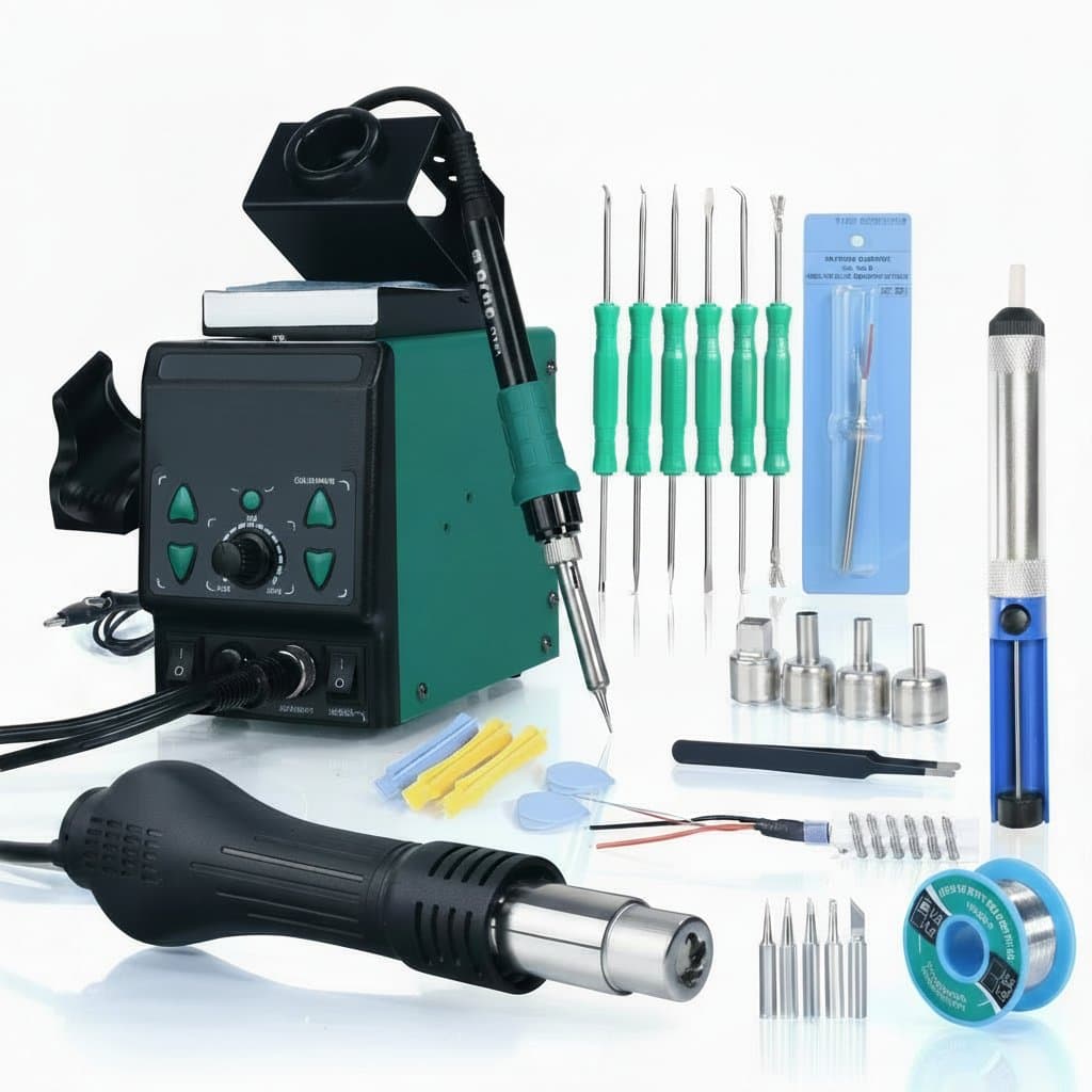 Soldering Rework Station | Hot Air Gun & Iron | Digital Temperature Control