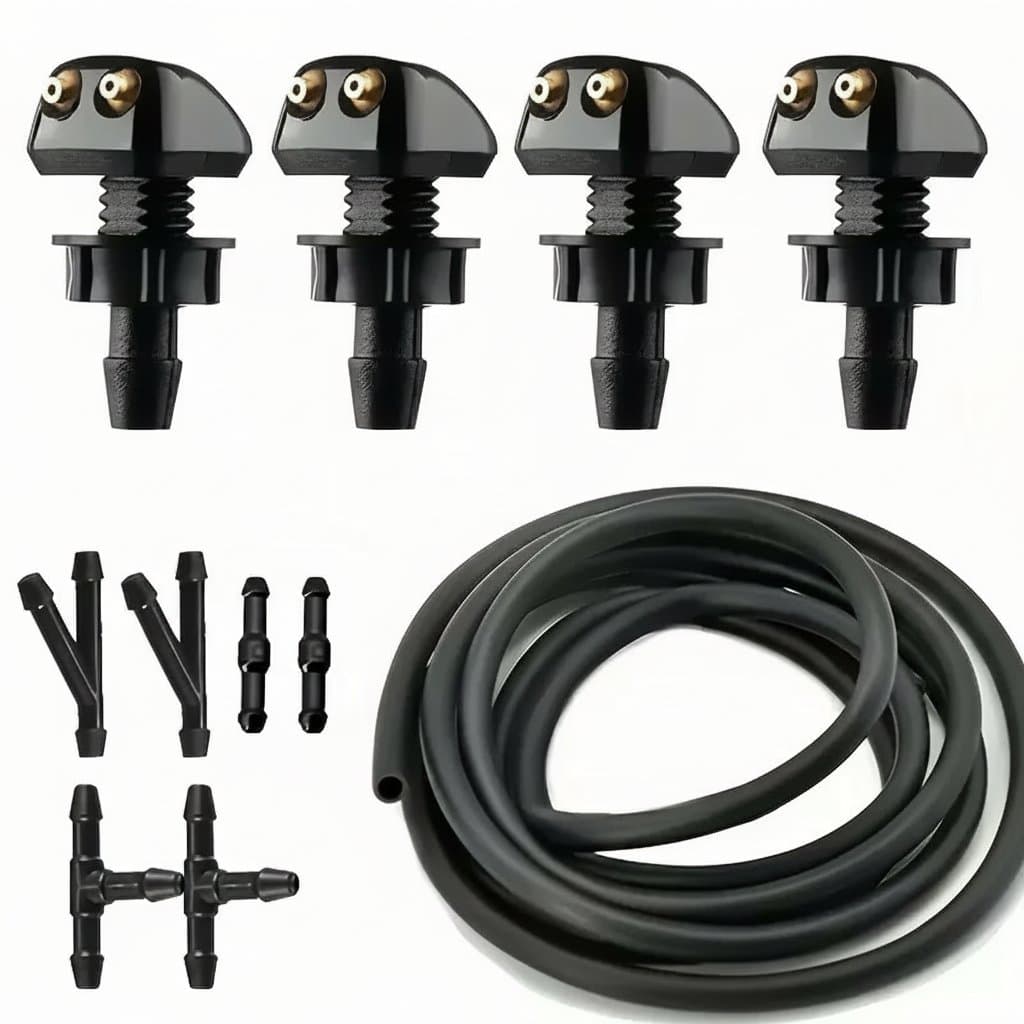 Universal car auto windshield washer hose and wiper blade pipe jet spray nozzle replacement kit.