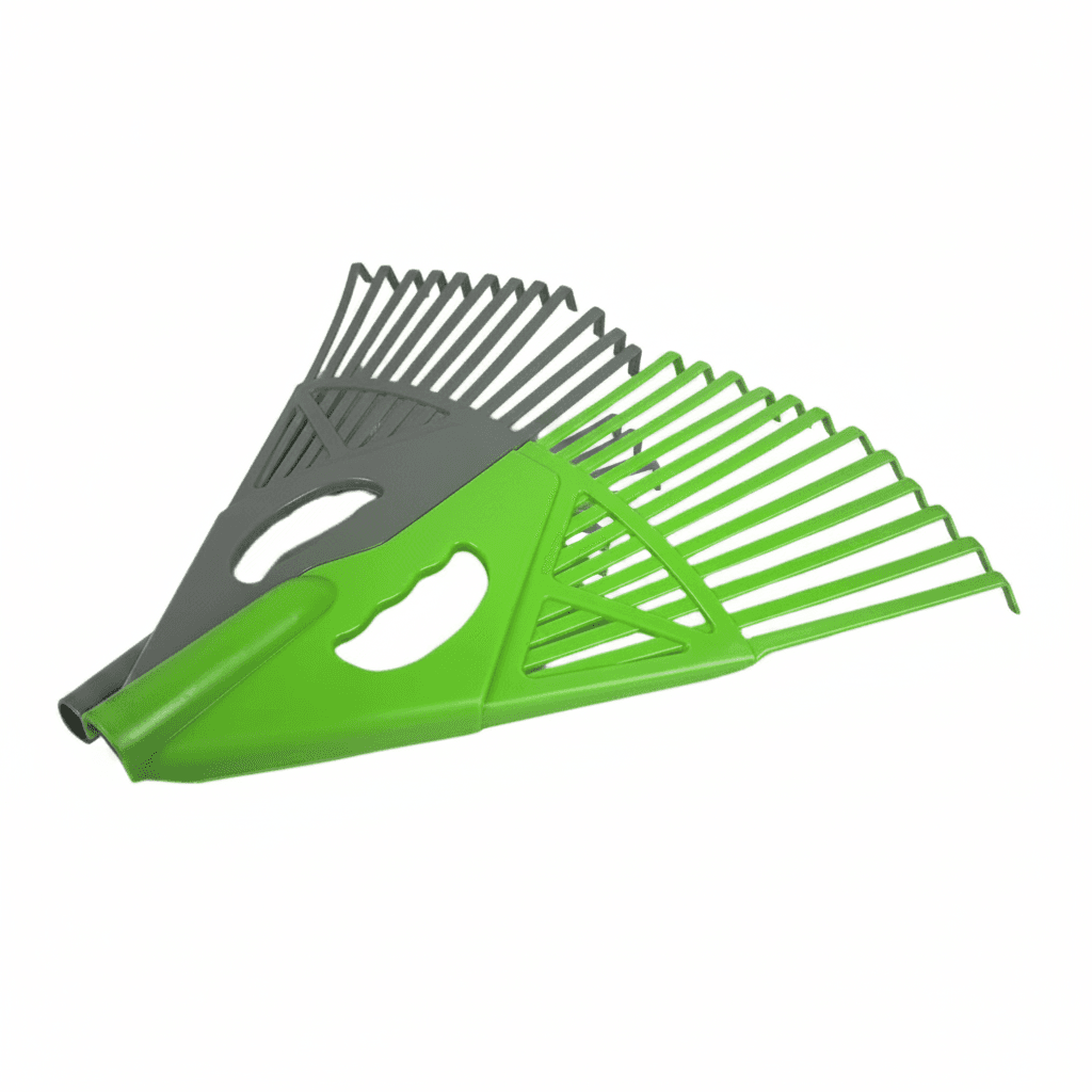 A hand rake claw and leaf scoop tool designed for grabbing, cleaning, and removing leaves, lawn clippings, and debris from porches, gardens, and yards.