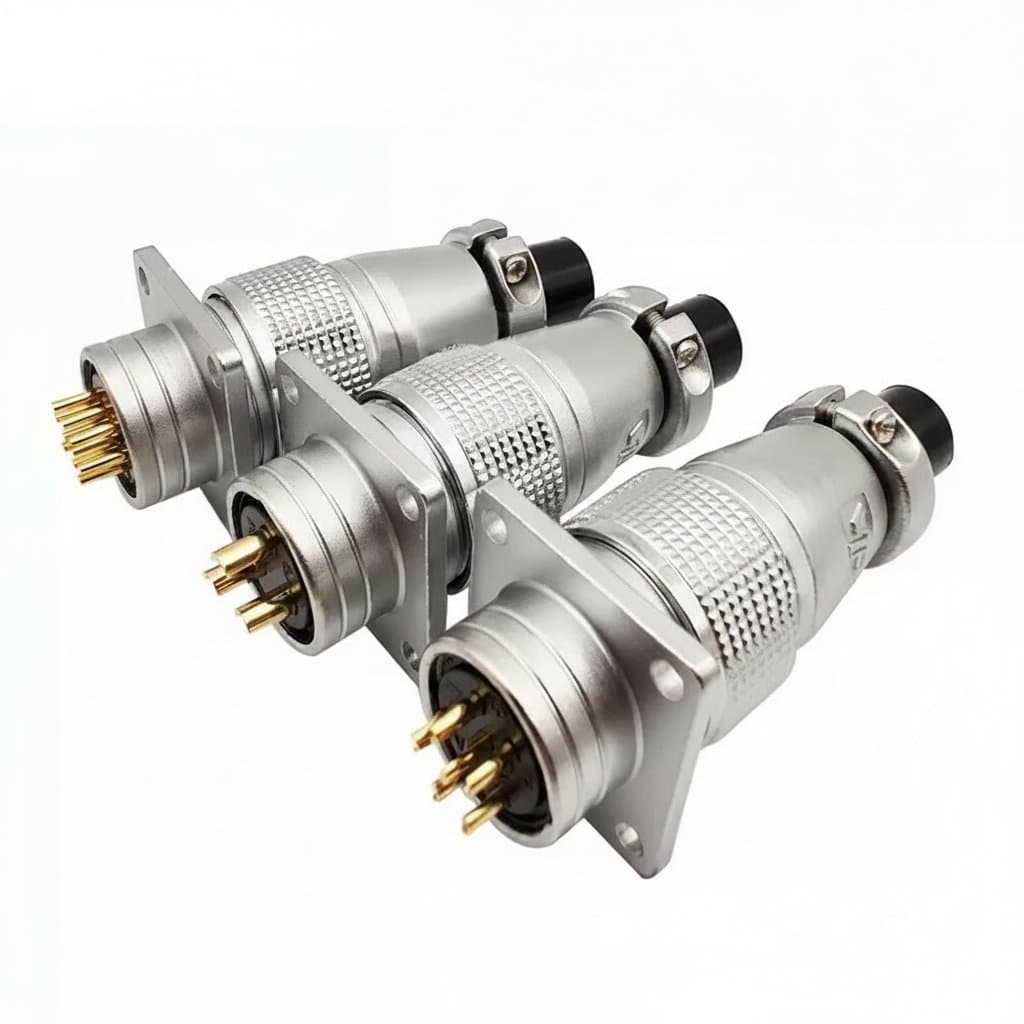 PLS20 Aviation Connector Plug with 2 to 12 pin options, 20mm opening diameter, male and female TP20 WS20 series for secure air carrier connections.