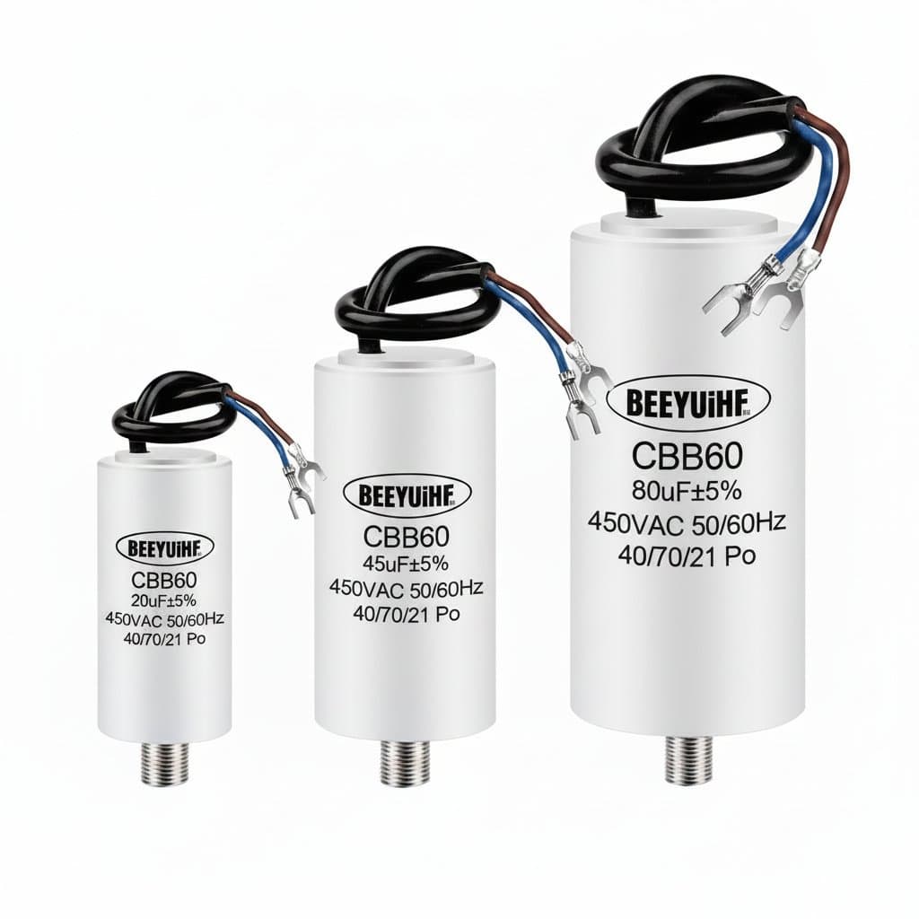 Professional-Grade CBB60 Motor Run Capacitor | 450V AC | 4-20µF Range | For Pumps, Washers & HVAC