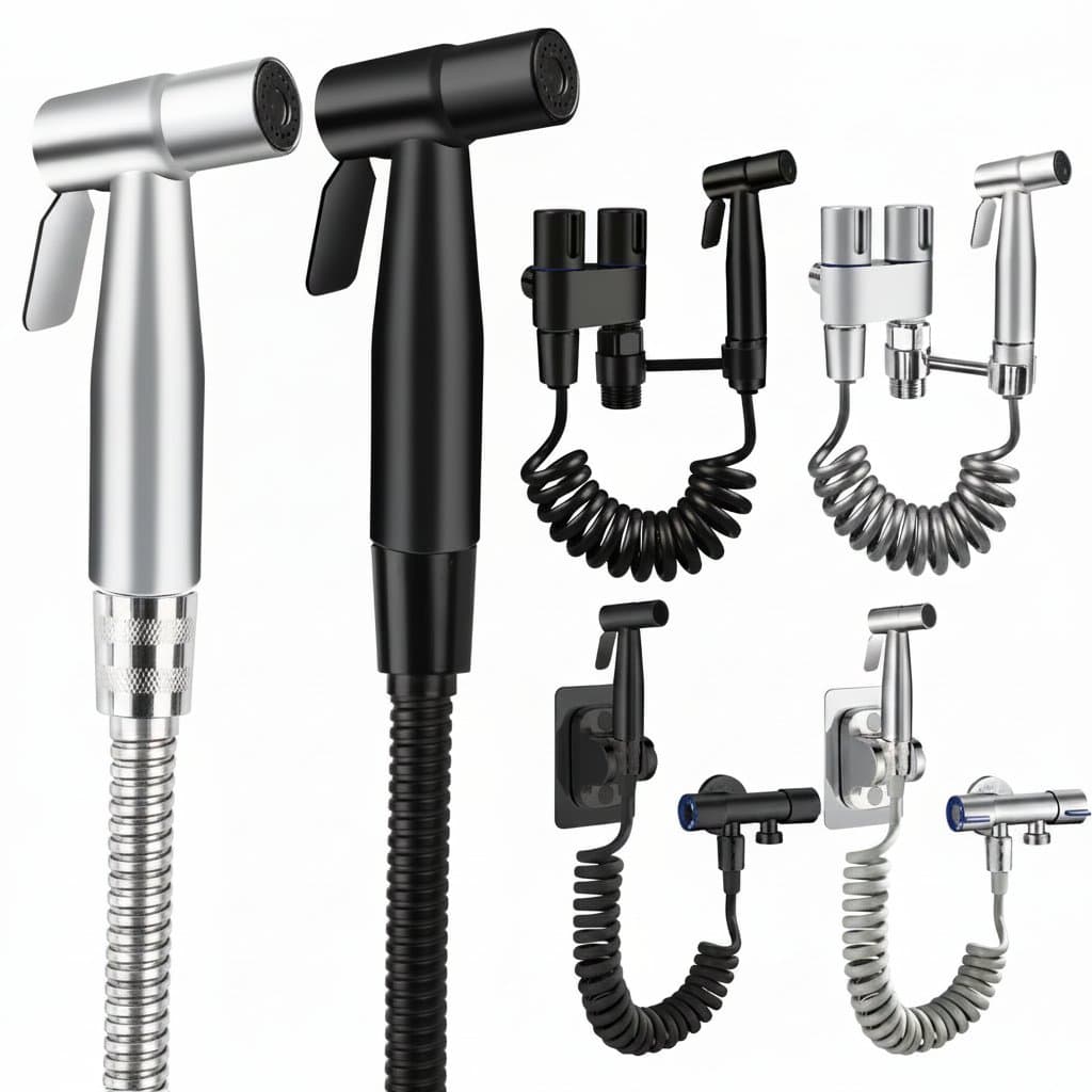 Brushed Stainless Steel Handheld Bidet Sprayer | Hygienic Toilet Faucet with Adjustable Water Spray