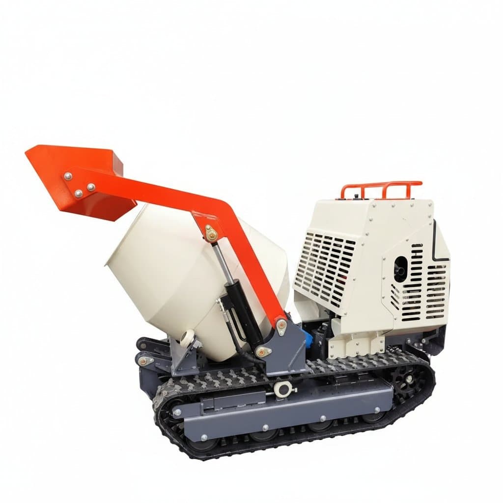 Self-Loading Tracked Concrete Mixer | Portable Jobsite Solution | Automatic Mixing Machine