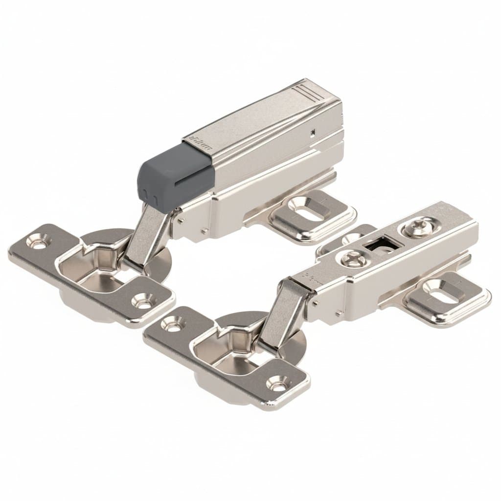 Invisible damper buffers for quiet soft-closing cabinet doors, drawers, and furniture catches.