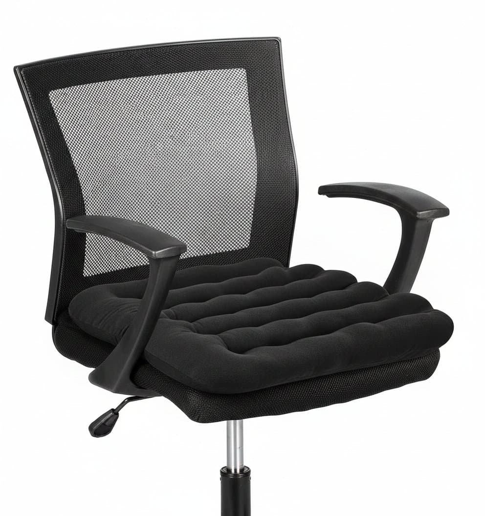 Soft velvet office chair cushion with non-slip base, providing comfortable padded support for desk, kitchen, or computer chairs.