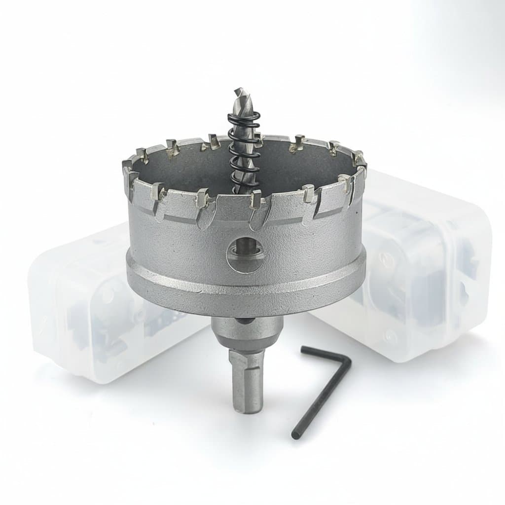12-100mm Tungsten Carbide Tipped Hole Saw for drilling metal, stainless steel, and alloy with a durable crown drill bit design.