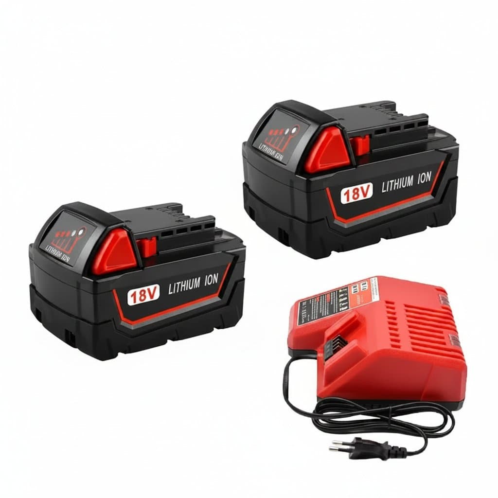 Milwaukee M18 18V 12800mAh high-capacity battery pack for power tools, with built-in 18650 cells.