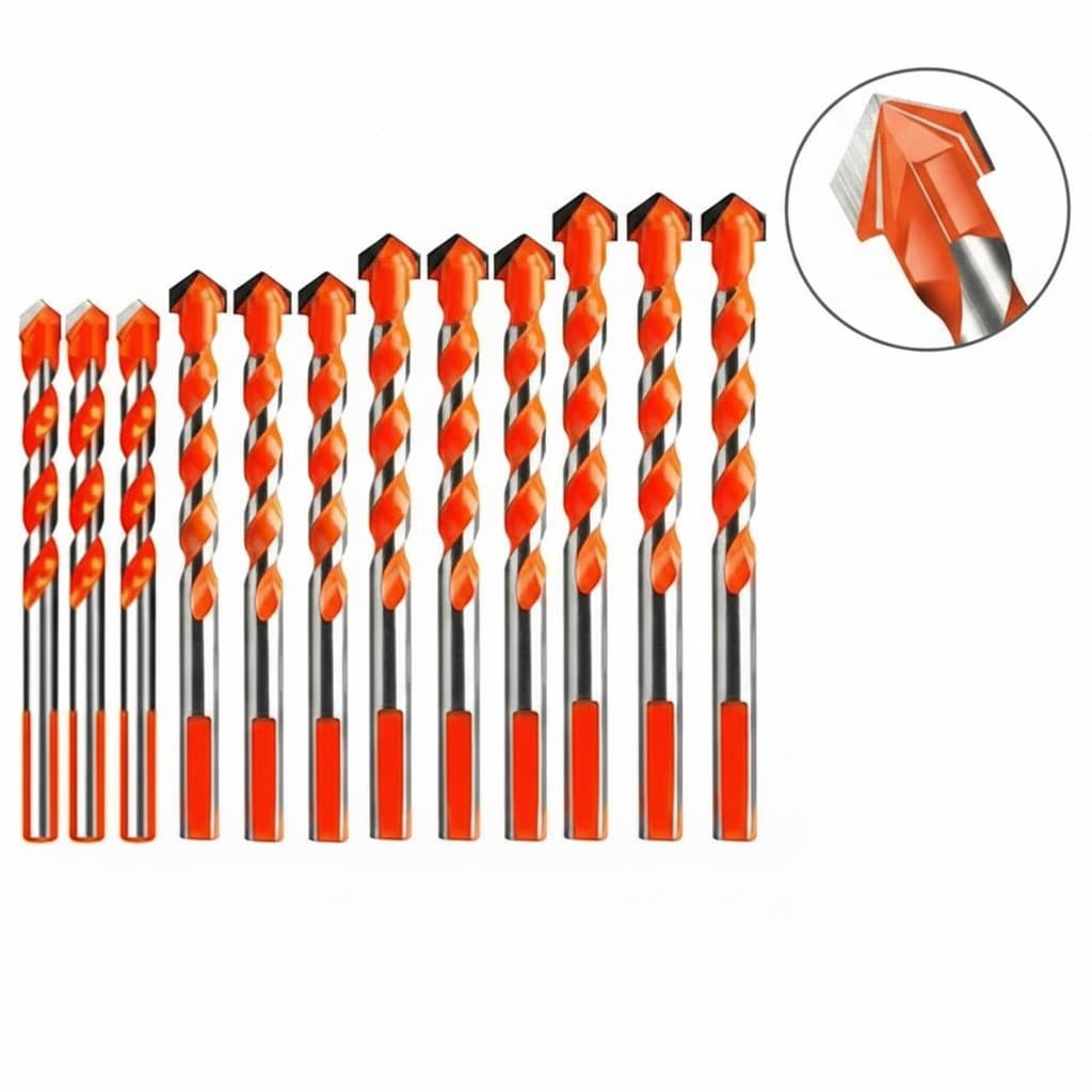 10-piece carbide burr set for Dremel rotary tools, featuring 1/8 inch shank bits for grinding, carving, and deburring metal, wood, and plastic.