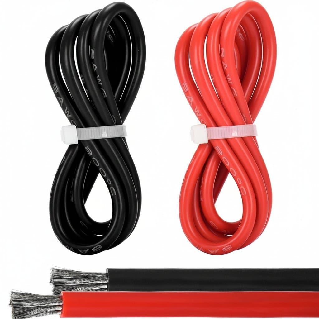 High-Temperature Silicone Wire | 5M Spool | 10-16 AWG Flexible Copper Cable for Inverters & Battery Systems - Image 1