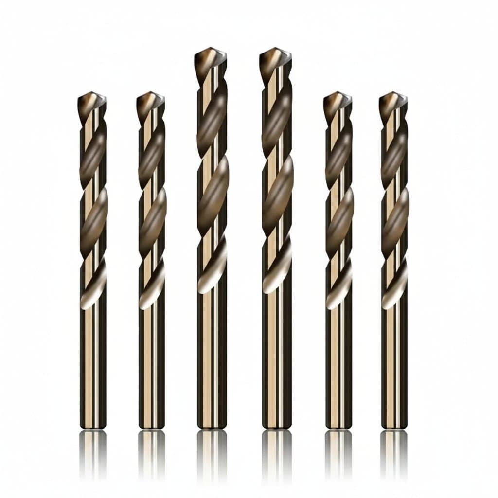 HSS M35 cobalt coated twist drill bit set for wood, metal, and stainless steel drilling, designed as core bits for hole cutting applications.