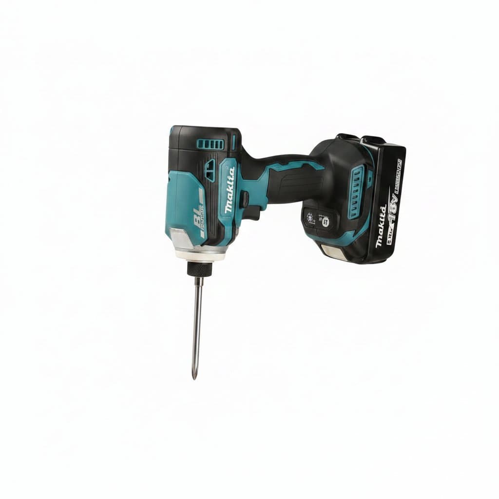 Makita DTD171 18V LXT Brushless Impact Driver, a cordless power tool with a compact design and rubberized soft grip handle.