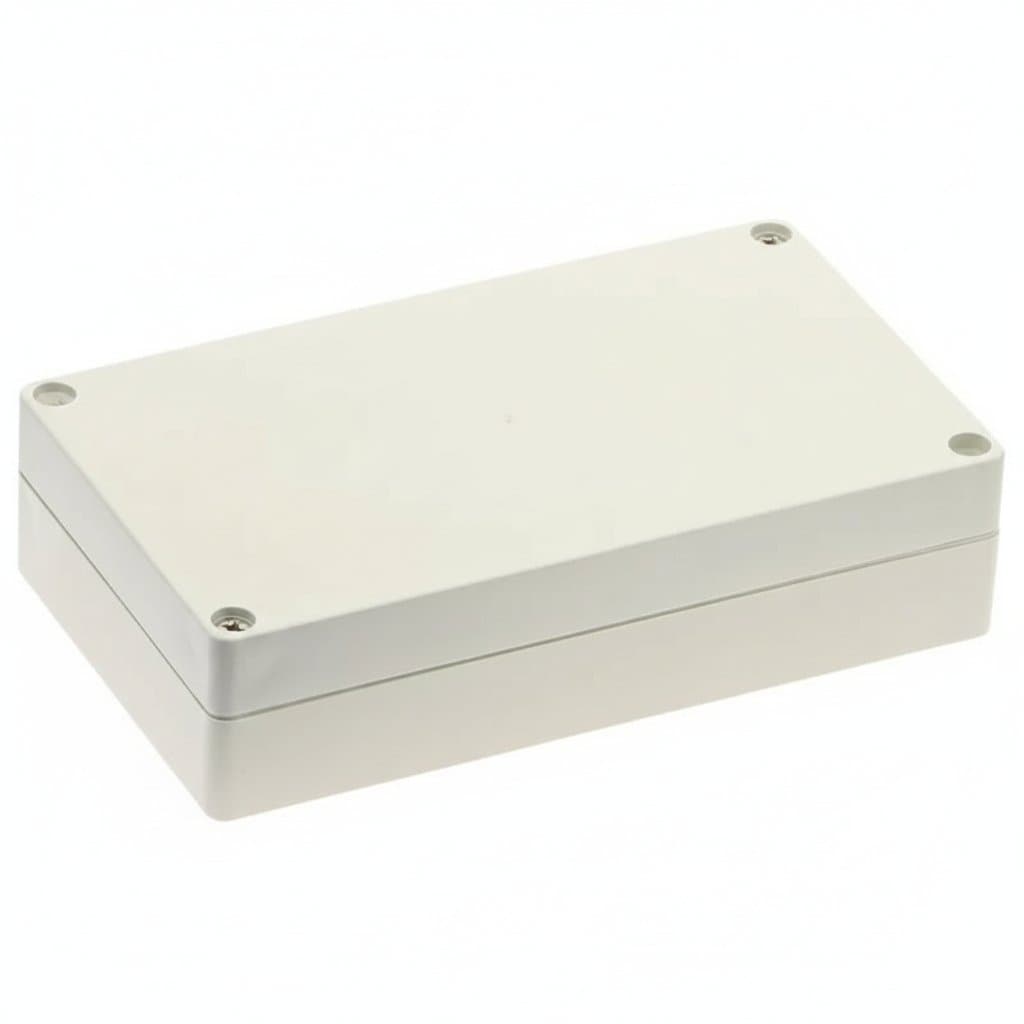 Beige ABS plastic waterproof DIY enclosure case for electronics, measuring 158x90x40mm, with screw terminals for secure wire junctions.