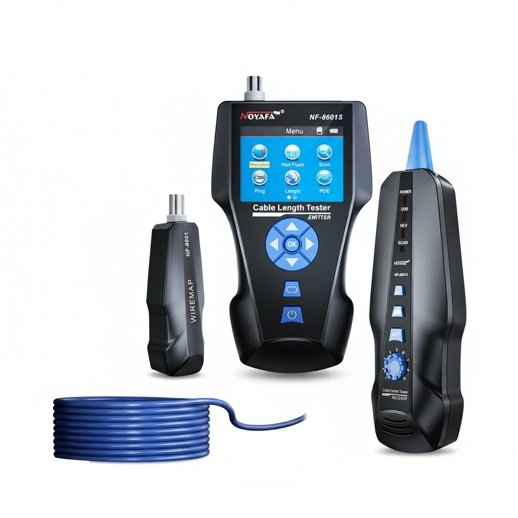 Network Cable Tester | TDR Length & PoE/PING Test | Wiremap & Voltage Diagnose Tool - Image 1