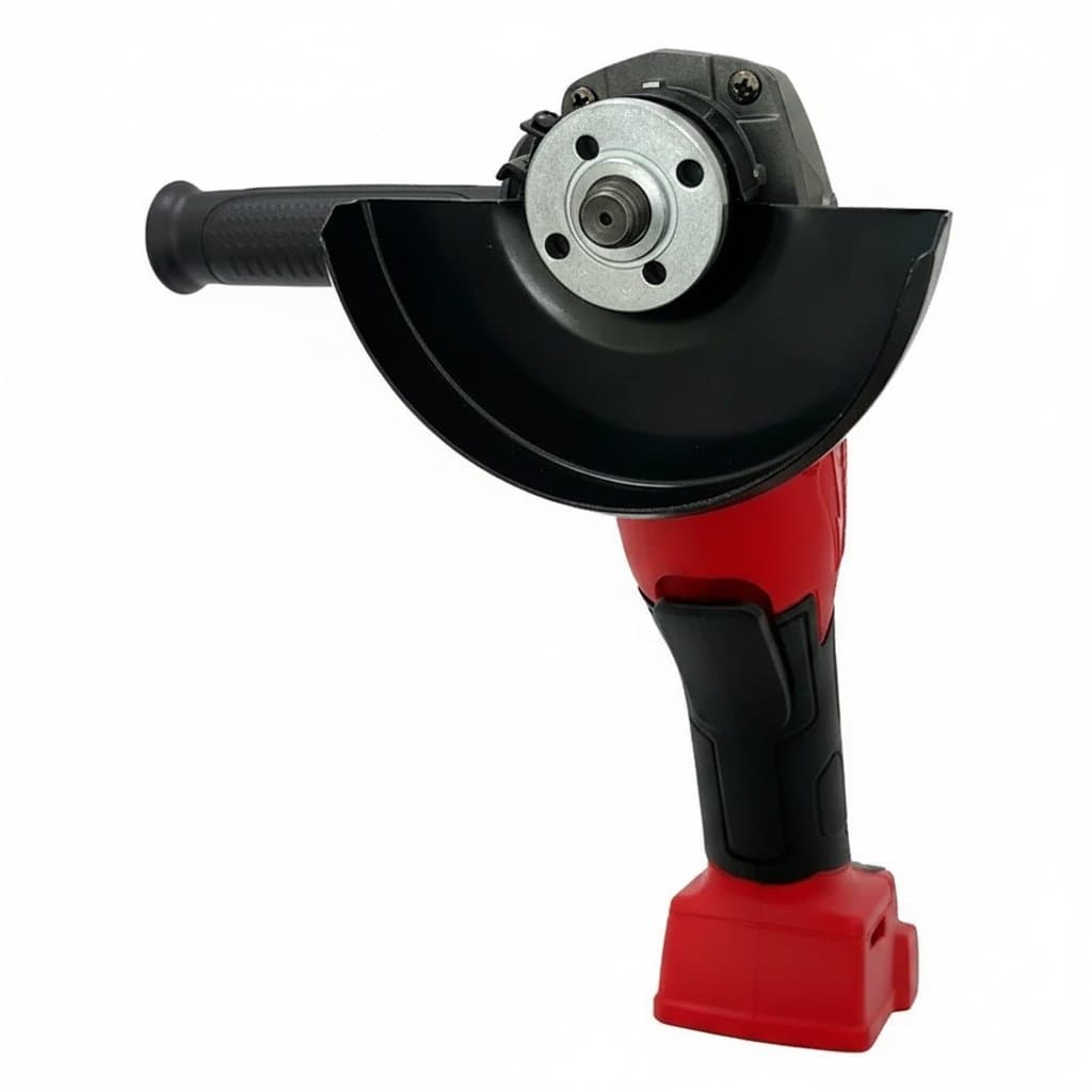 Milwaukee cordless brushless angle grinder with 125mm disc, no-lock paddle switch for safety, designed for cutting, grinding, and polishing.