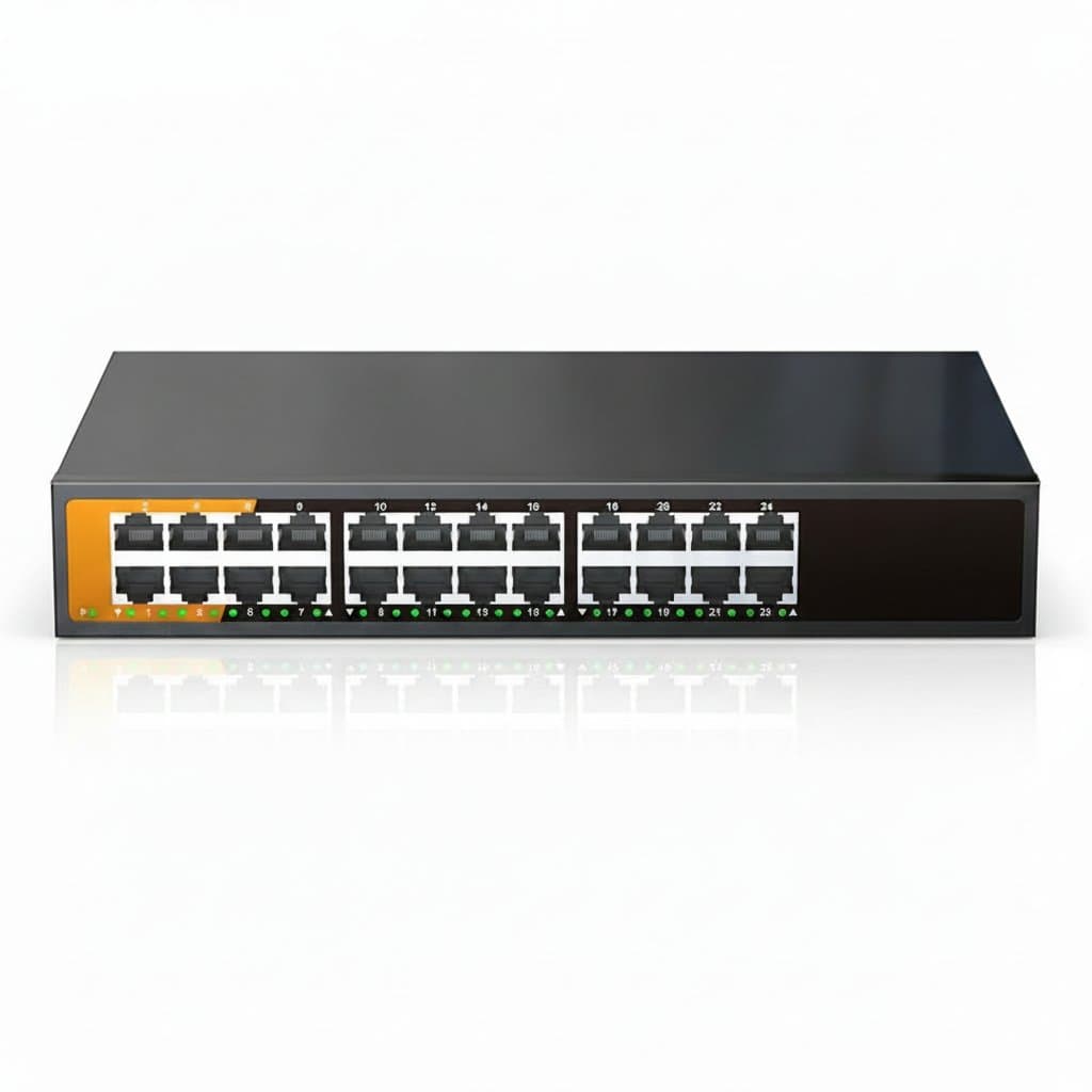 KeepLiNK 24-Port Gigabit Network Switch, front view.