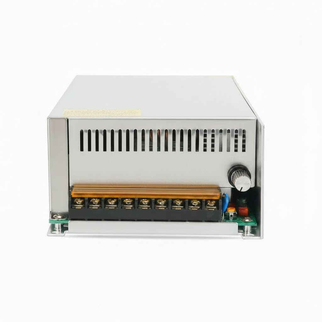 Switching Power Supply Transformer with multiple AC-DC voltage outputs including 5V, 12V, 24V, 36V, and 48V at up to 30 amps.