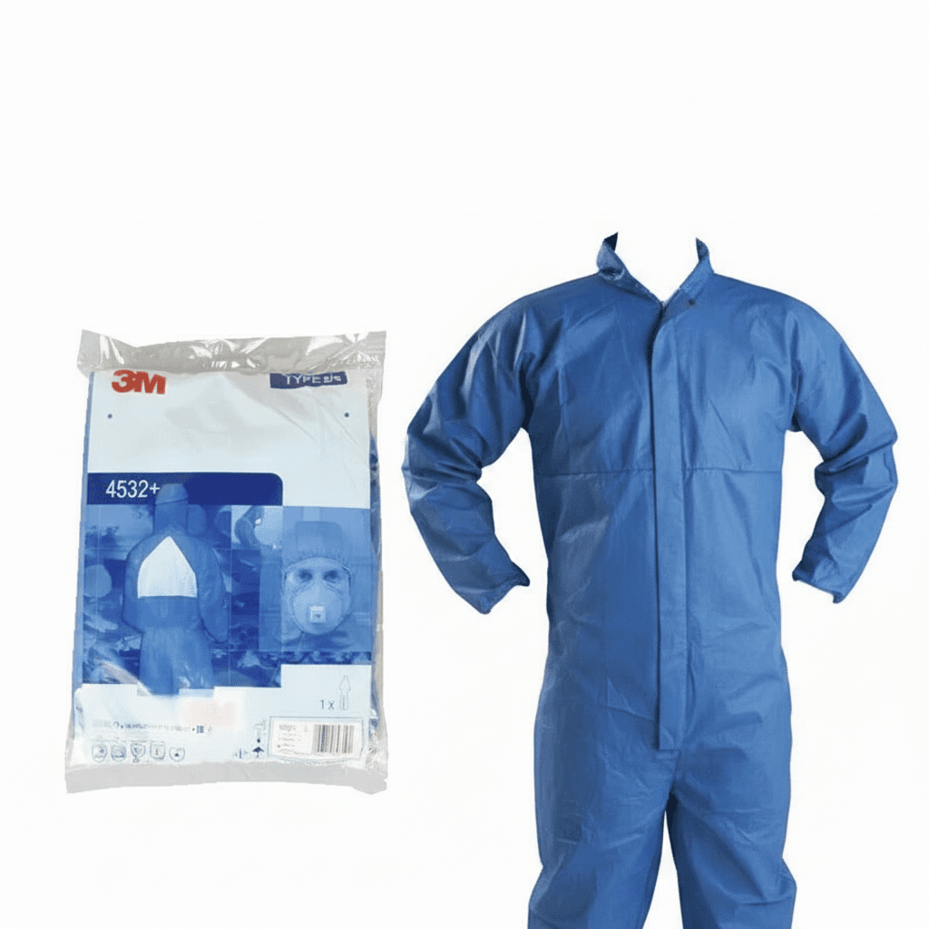 3M 4532+ Biohazard Hazmat Suit, full view.